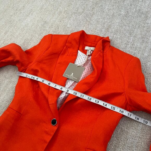 NWT Jules & Leopold Orange Linen Blend Blazer Jacket XS - Picture 6 of 11